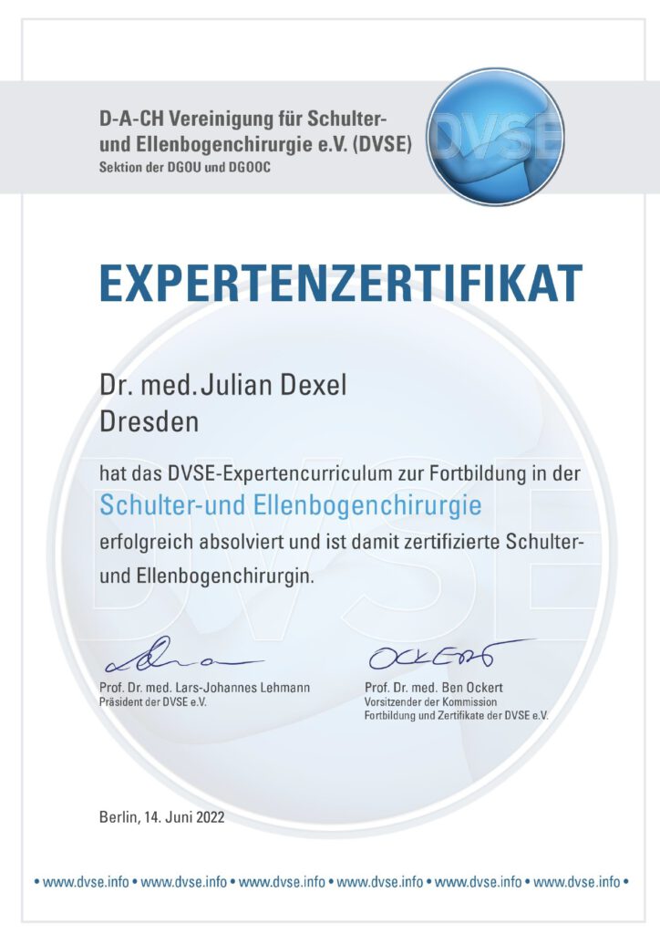 DVSE Schulterexpertenzertifikat
